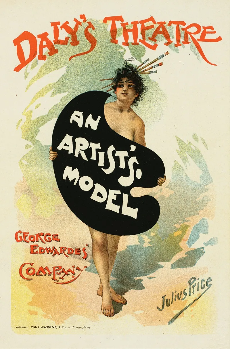 Affiche Anglaise Pour Le Dalys Theatre An Artists Model Wall Art by Julius Mendes Price - High-Resolution Digital Print