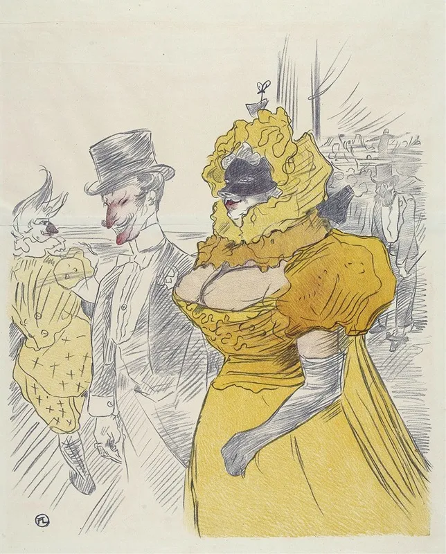 Affiche Au Bal Des Etudiants Wall Art by Henri de Toulouse-Lautrec - High-Resolution Digital Print