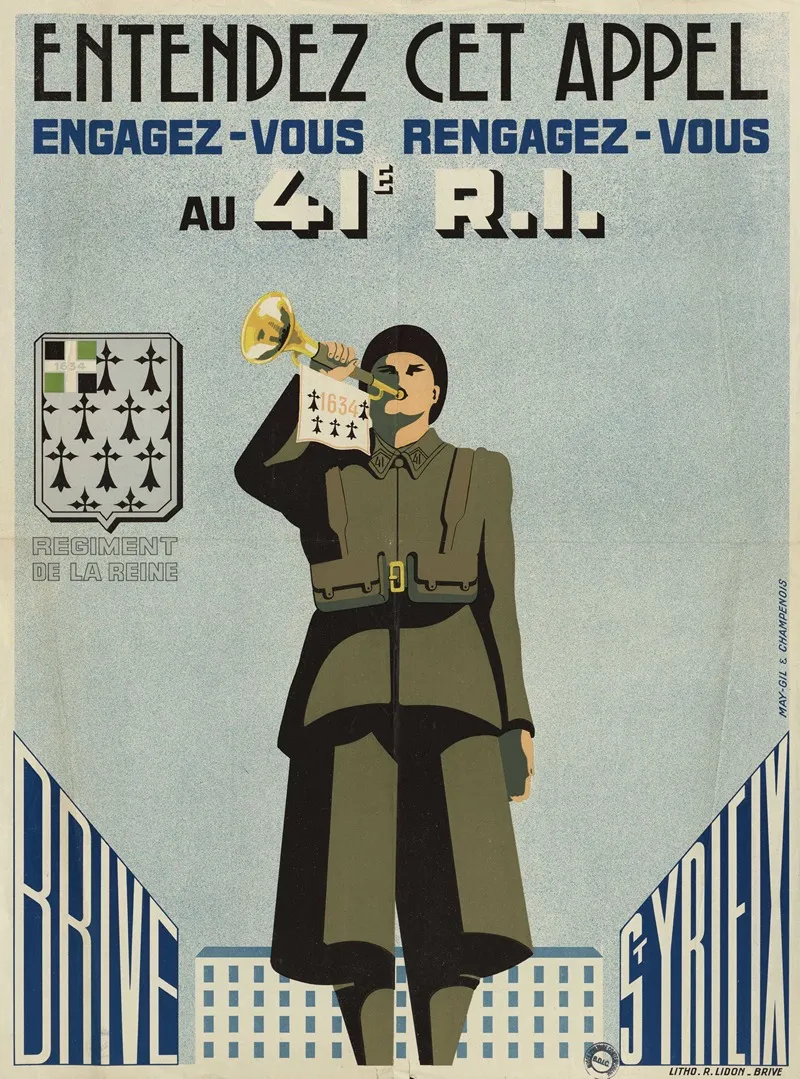 Affiche De Recrutement De Larmee De Vichy 41e Ri Wall Art by Anonymous - High-Resolution Digital Print