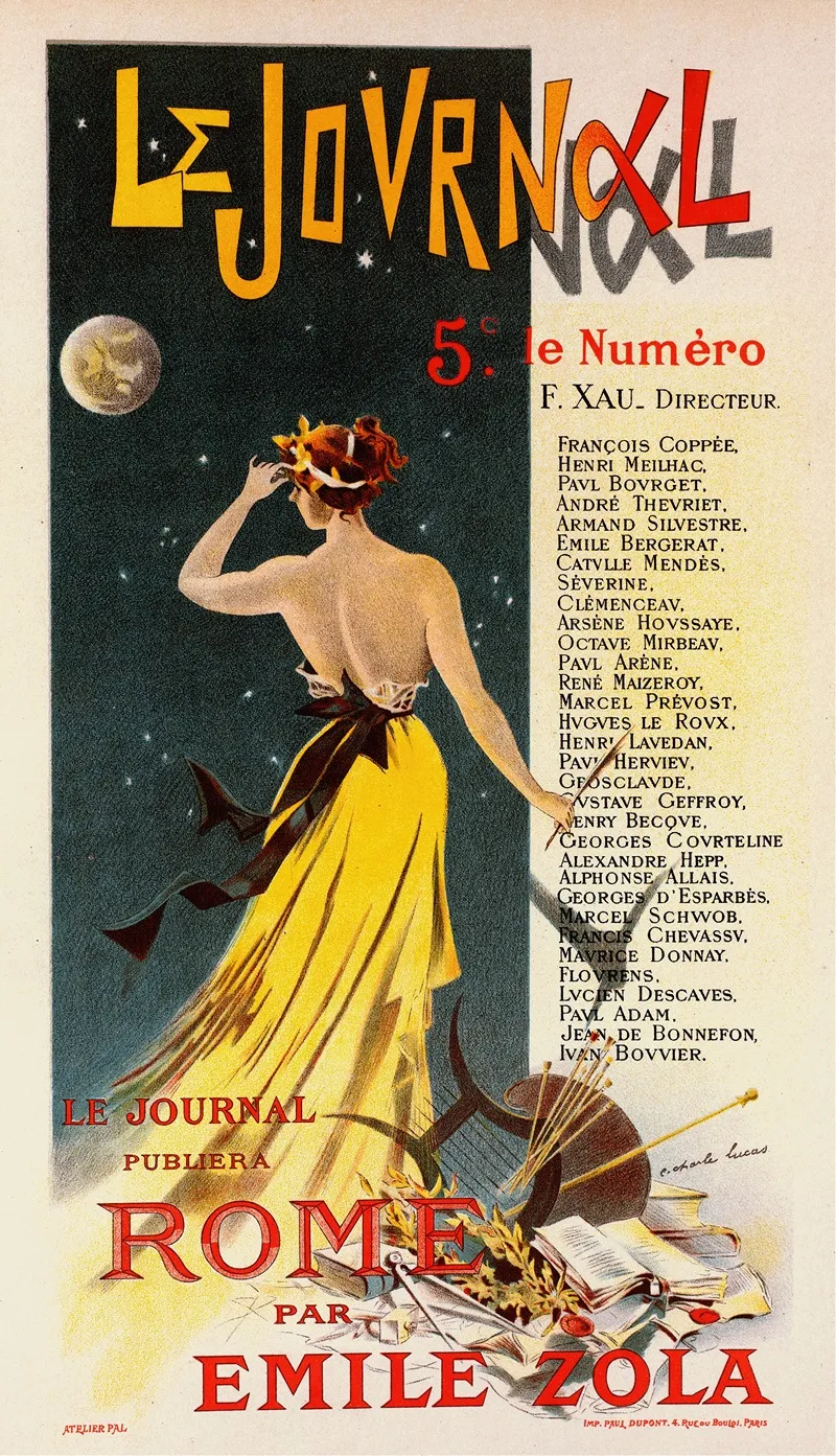 Affiche Pour Annoncer La Publication De Rome Dans Le Journal Wall Art by Charles Lucas - High-Resolution Digital Print