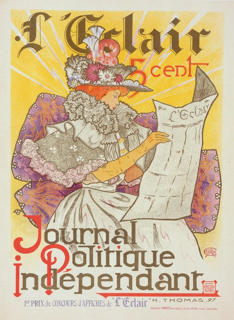 Affiche Pour Le Journal Leclair Wall Art by Henry thomas - High-Resolution Digital Print