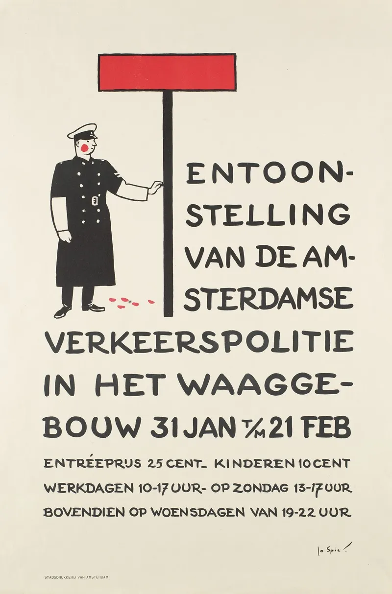 Affiche Tentoonstelling Van De Amsterdamse Verkeerspolitie In Het Waaggebouw Wall Art by Jo Spier - High-Resolution Digital Print