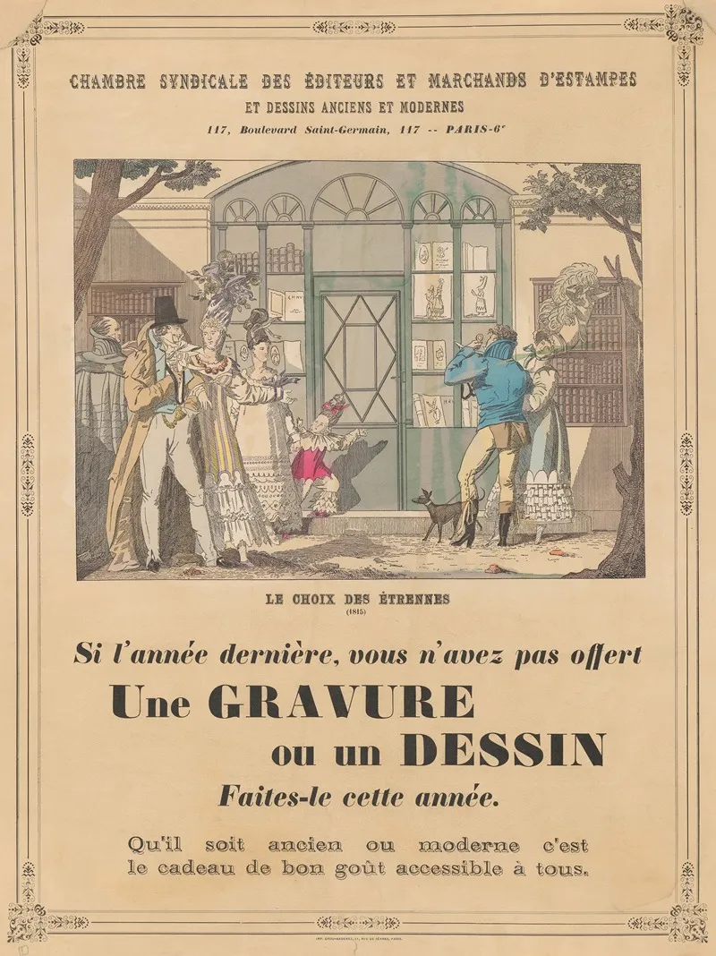 Affiche Van De Chambre Syndicale Des Editeurs Et Marchands Destampes Et Dessins Anciens Et Modernes Te Parijs 3