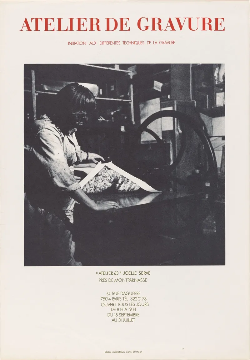 Affiche Van Drukkerij Atelier 63 Te Parijs
