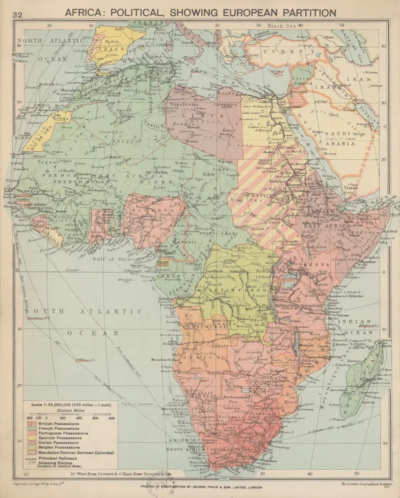 Africa ‎political‎ ‎showing‎ ‎european‎ ‎partition Wall Art by London Geographical Institute - High-Resolution Digital Print