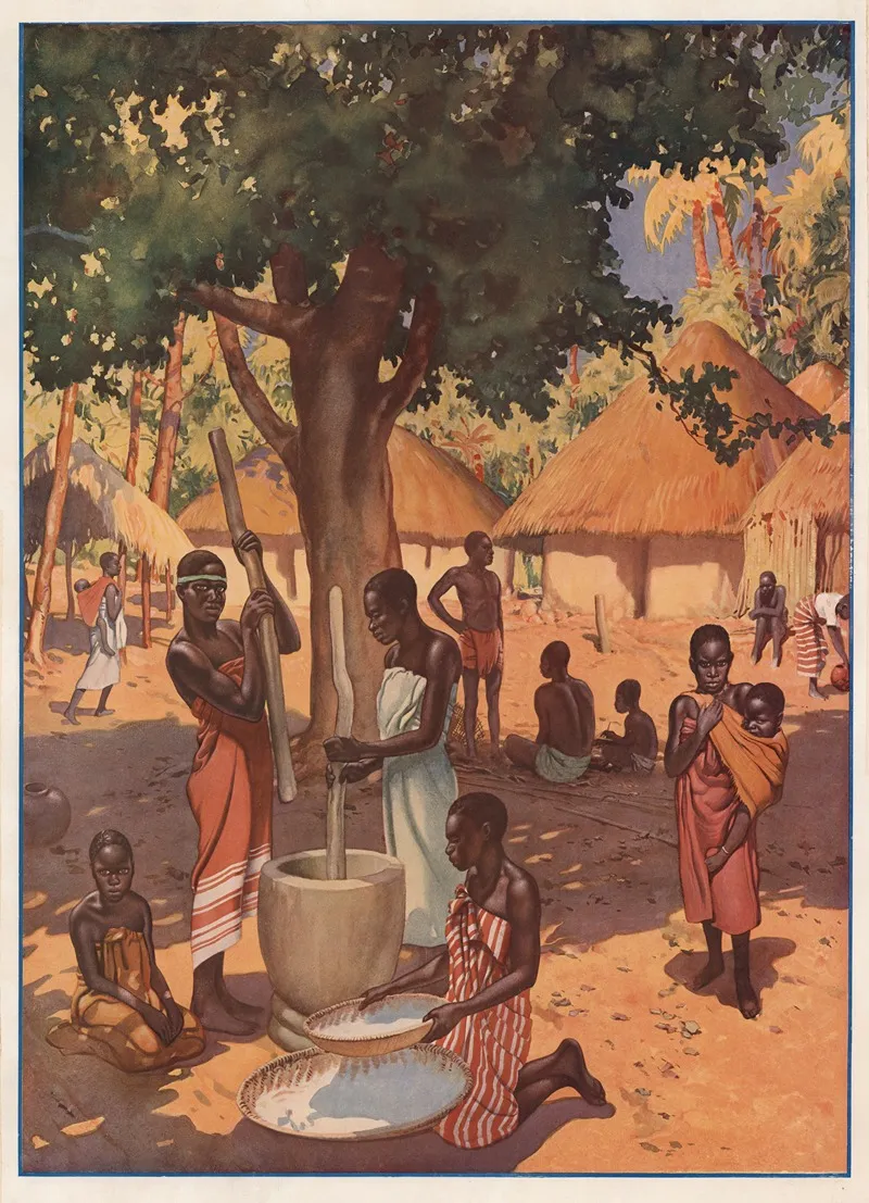Africa Village Scene