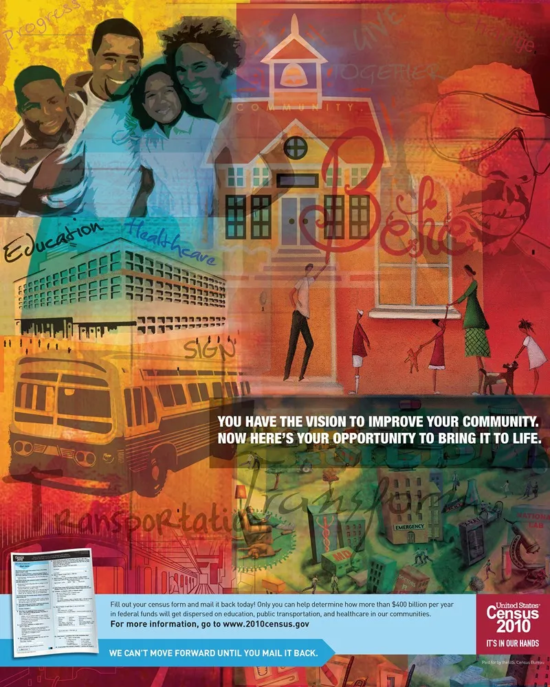 African American Action Poster by Bureau of the Census - High-Resolution Digital Print