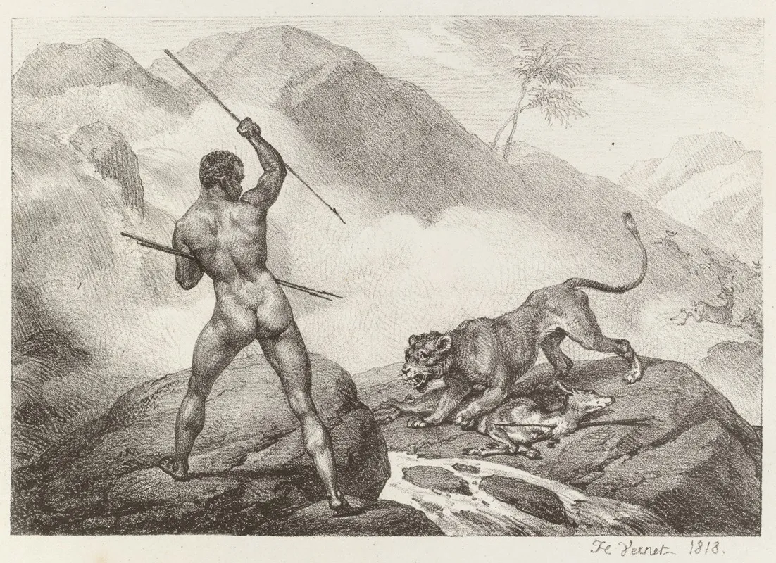 African Hunter Chasseur Africain Wall Art by Horace Vernet - High-Resolution Digital Print