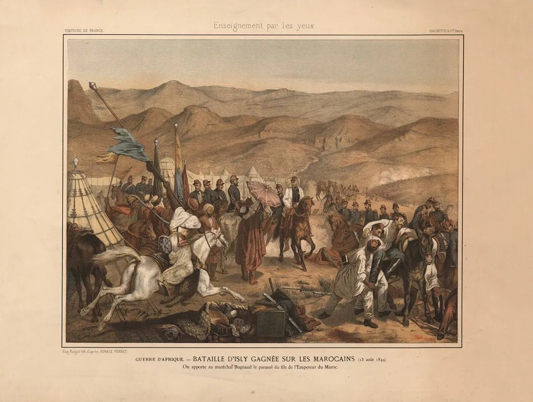 African War Battle Of Isly Won Against The Moroccans August 13 1844 Wall Art by Horace Vernet - High-Resolution Digital Print
