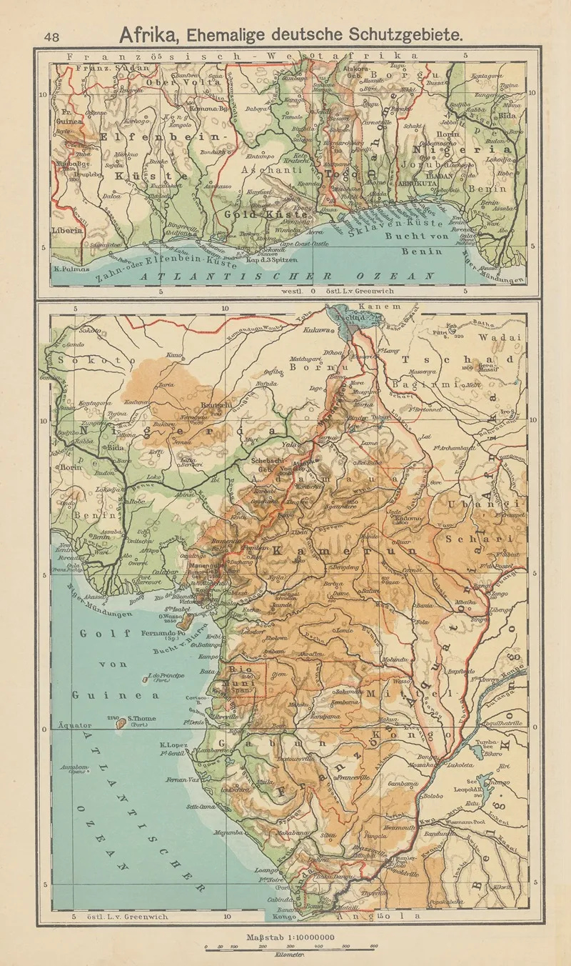 Afrika Ehemalige‎ ‎deutsche‎ ‎schutzgebiete ‎togo‎ ‎ ‎kamerun Wall Art by Carl Diercke - High-Resolution Digital Print