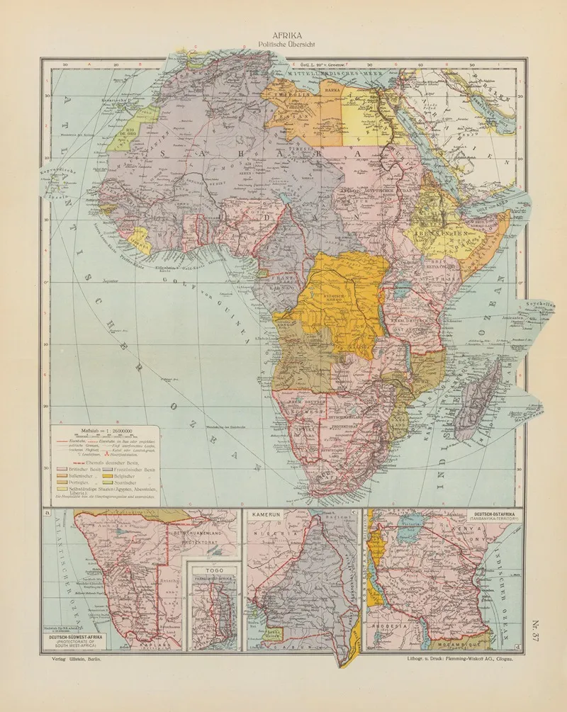 Afrika Politische Ubersicht Wall Art by Geographisches Institut der Flemming-Wiskott - High-Resolution Digital Print