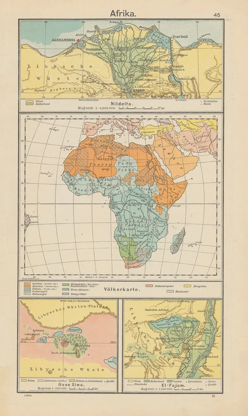 Afrika Volkerkarte Wall Art by Carl Diercke - High-Resolution Digital Print