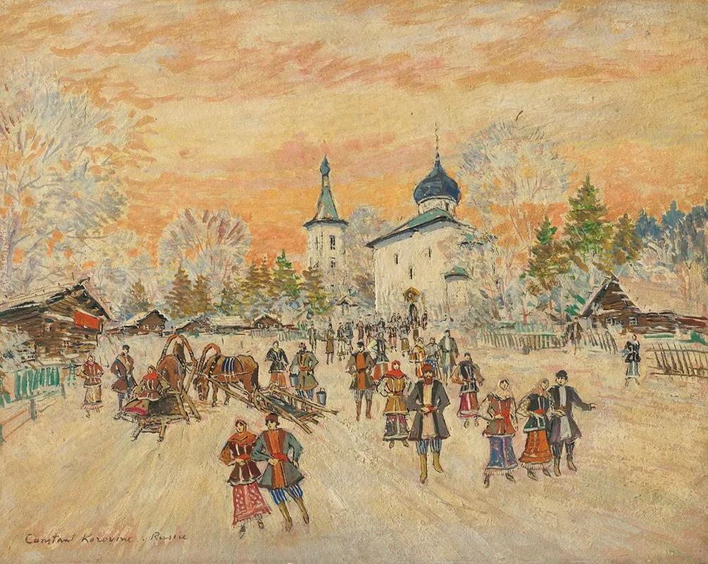 After A Festive Service Wall Art by Konstantin Alexeevich Korovin - High-Resolution Digital Print