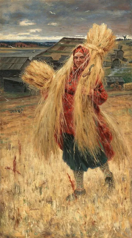 After The Hay Harvest Wall Art by Nikolai Avenirovich Shabunin - High-Resolution Digital Print