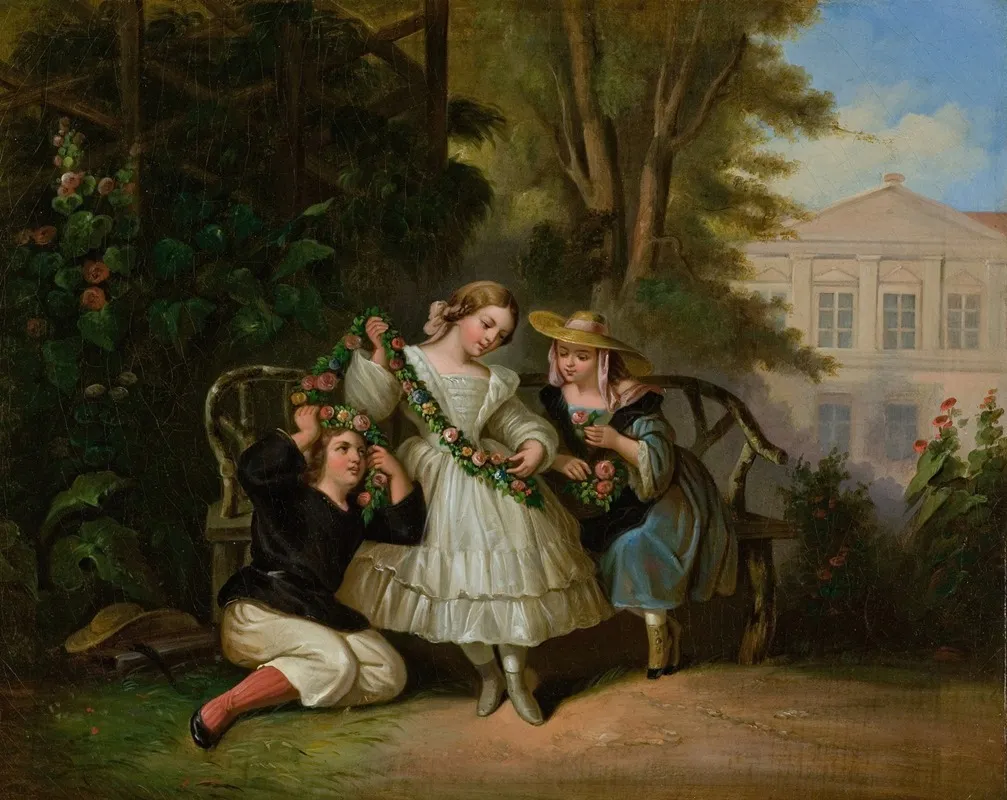 Afternoon In The Garden Wall Art by Louis Lang - High-Resolution Digital Print