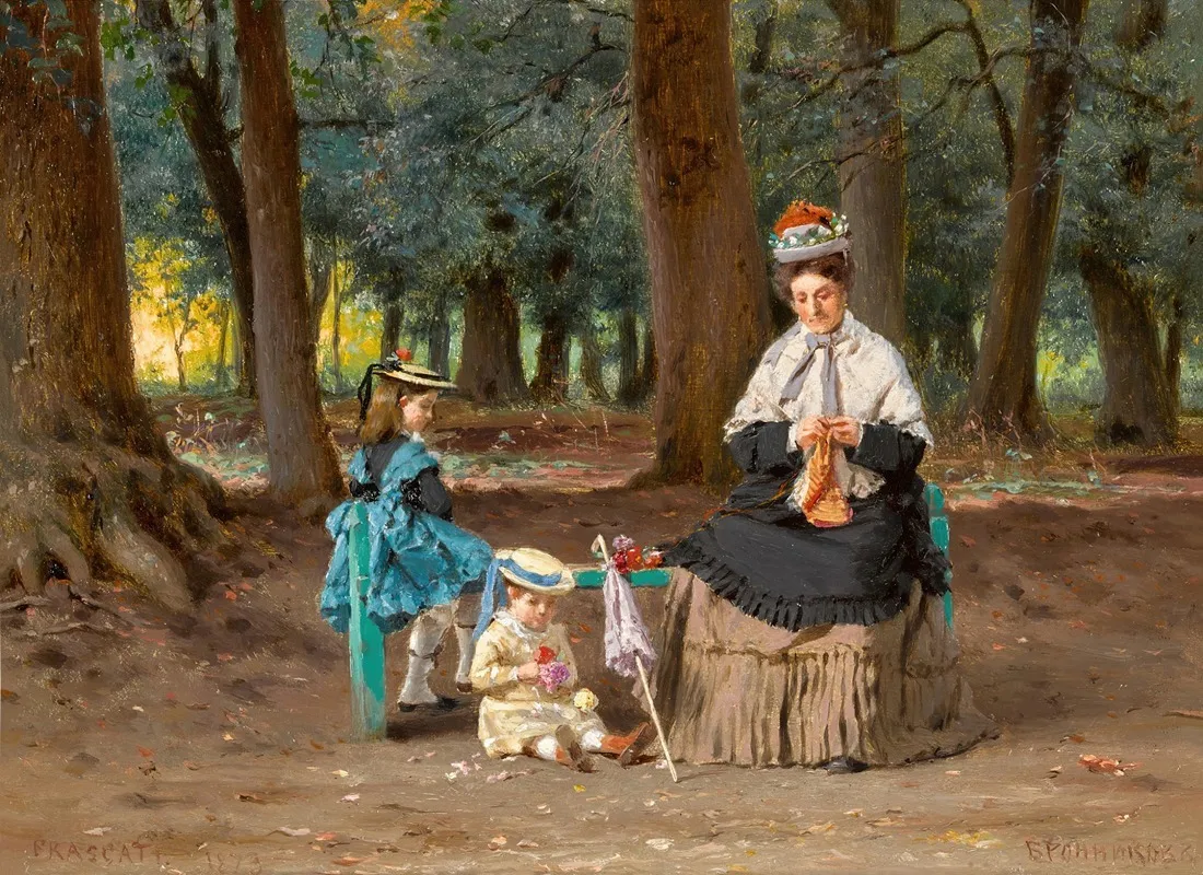 Afternoon In The Park Wall Art by Fyodor Bronnikov - High-Resolution Digital Print