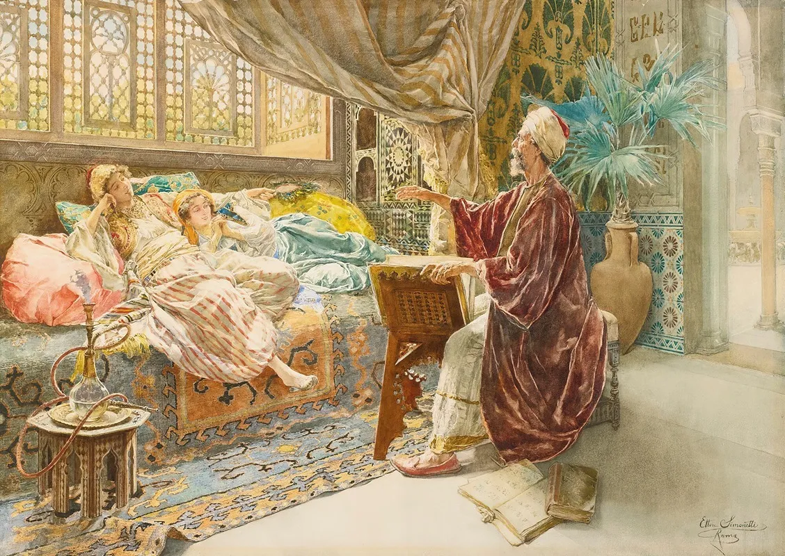 Afternoon Lessons Wall Art by Ettore Simonetti - High-Resolution Digital Print