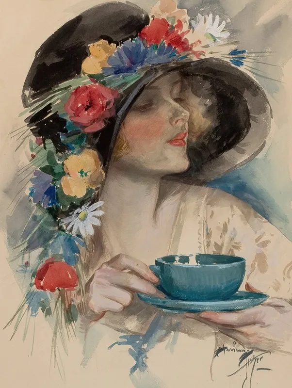 Afternoon Tea 6 Wall Art by Harrison Fisher - High-Resolution Digital Print
