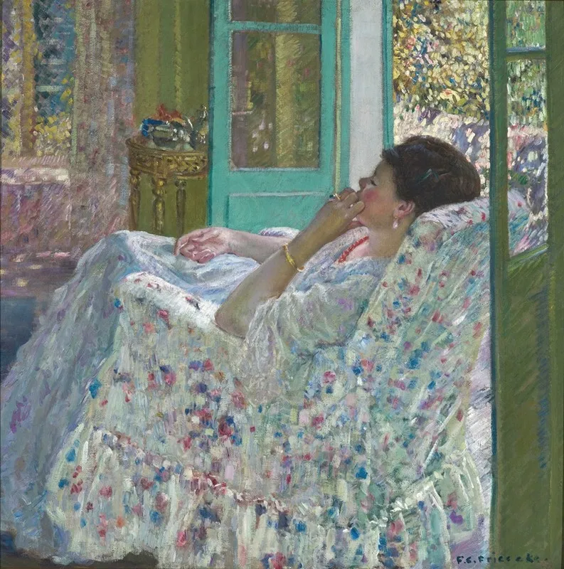 Afternoon Yellow Room 2 Wall Art by Frederick Carl Frieseke - High-Resolution Digital Print