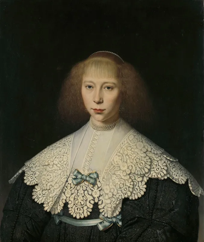 Agatha Geelvinck 1617 38 First Wife Of Frederik Dircksz Alewijn Wall Art by Dirck Dircksz. van Santvoort - High-Resolution Digital Print