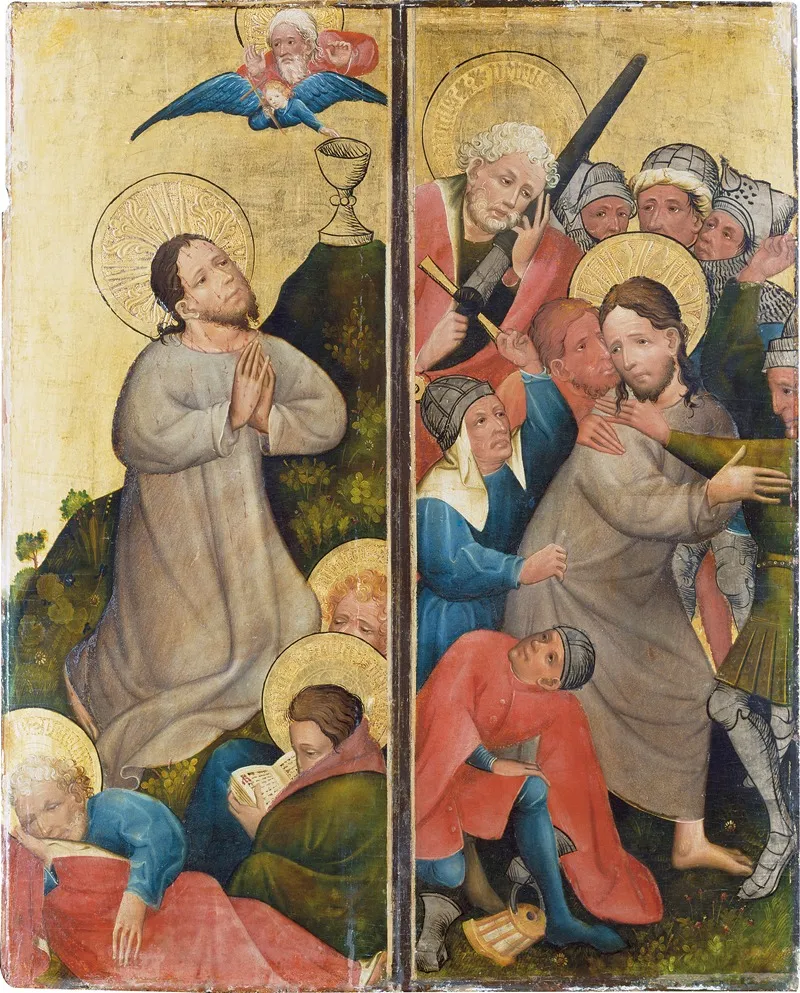 Agony In The Garden And Arrest Of Christ Wall Art by Master Of The Middle Rhine - High-Resolution Digital Print