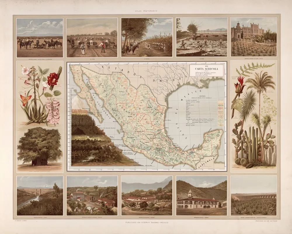 Agricultural Map Wall Art by Antonio García Cubas - High-Resolution Digital Print