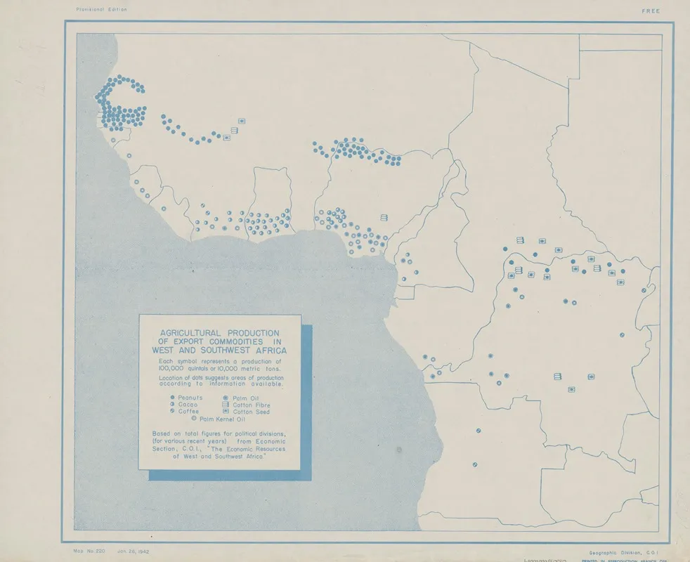 Agricultural Production Of Export Commodities In West And Southwest Africa Wall Art by Office of Strategic Services - High-Resolution Digital Print
