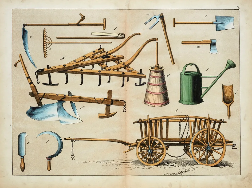 Agricultural Tools 2 Wall Art by D. Englert - High-Resolution Digital Print