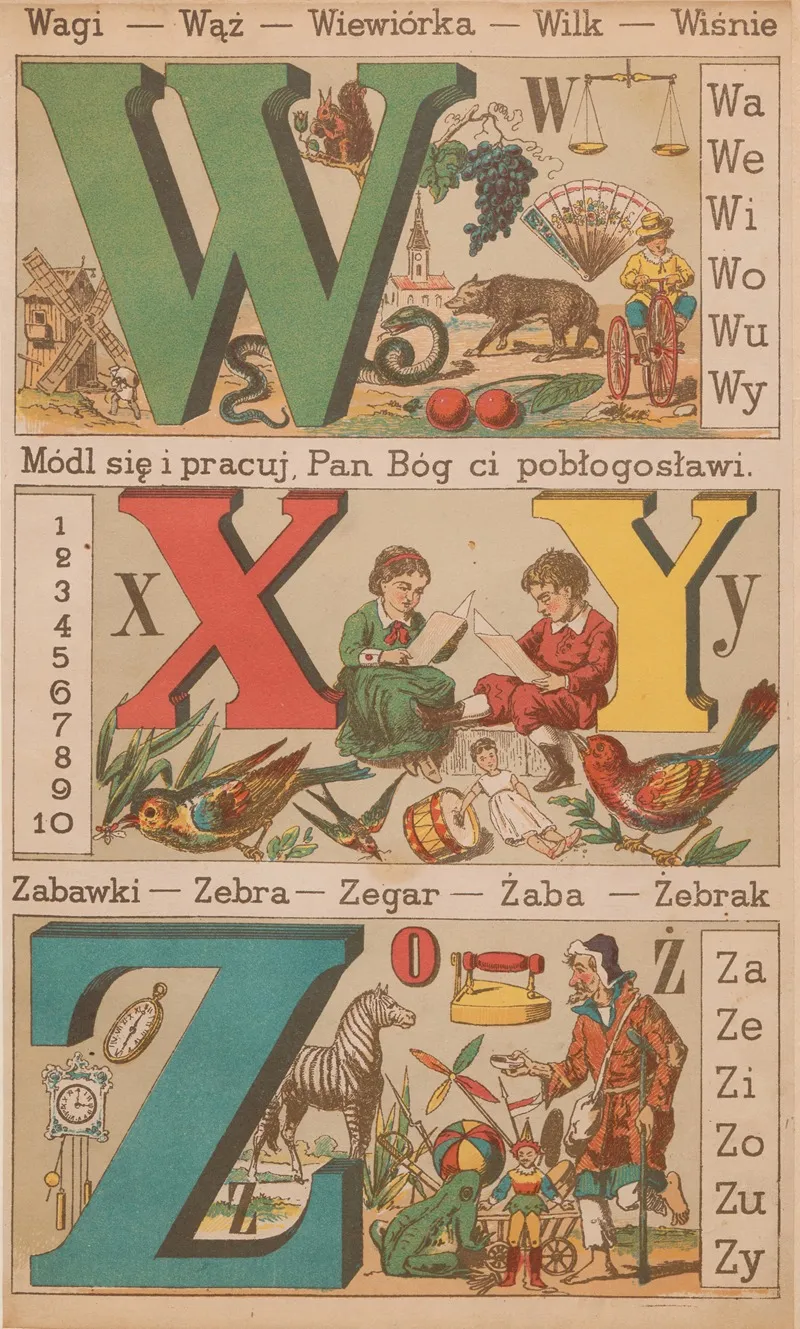 Ah Co Za Przesliczne Abecadlo Pl 09 Wall Art by Władysław Szymanowski - High-Resolution Digital Print