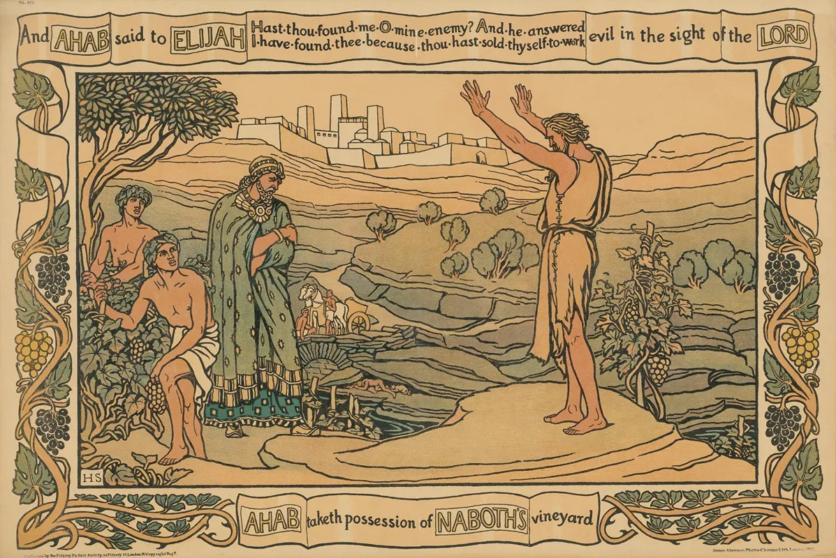 Ahab Meets Elijah Ahab Takes Possession Of Naboths Vineyard Wall Art by George Heywood Maunoir Sumner - High-Resolution Digital Print