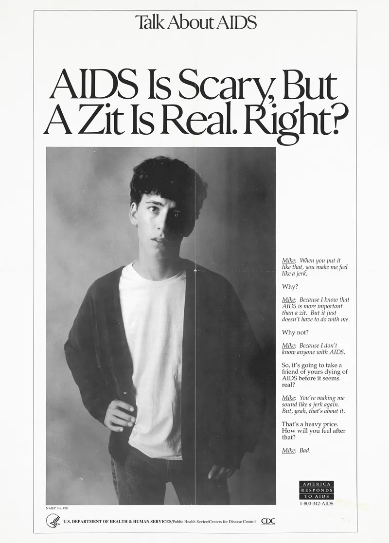Aids Is Scary But A Zit Is Real Right Wall Art by Centers for Disease Control and Prevention - High-Resolution Digital Print