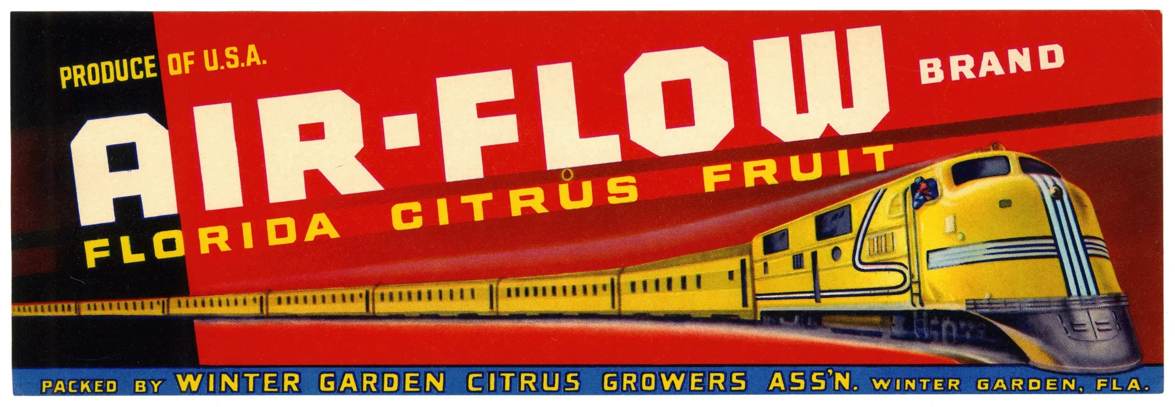 Air Flow Brand Florida Citrus Fruit Label