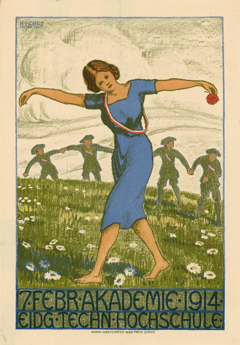 Akademie Eidgenossische Hochschule 1914 Wall Art by K. Kobelt - High-Resolution Digital Print