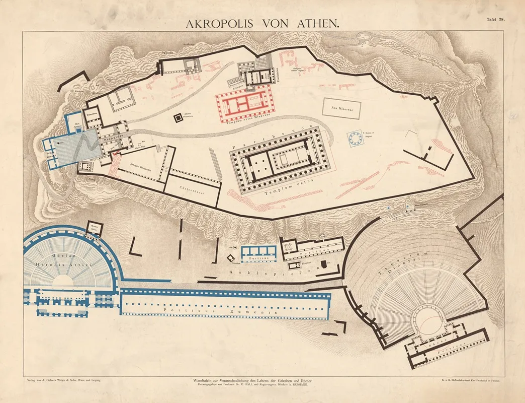 Akropolis Von Athen Wall Art by A. Pichlers Witwe &amp; Sohn - High-Resolution Digital Print