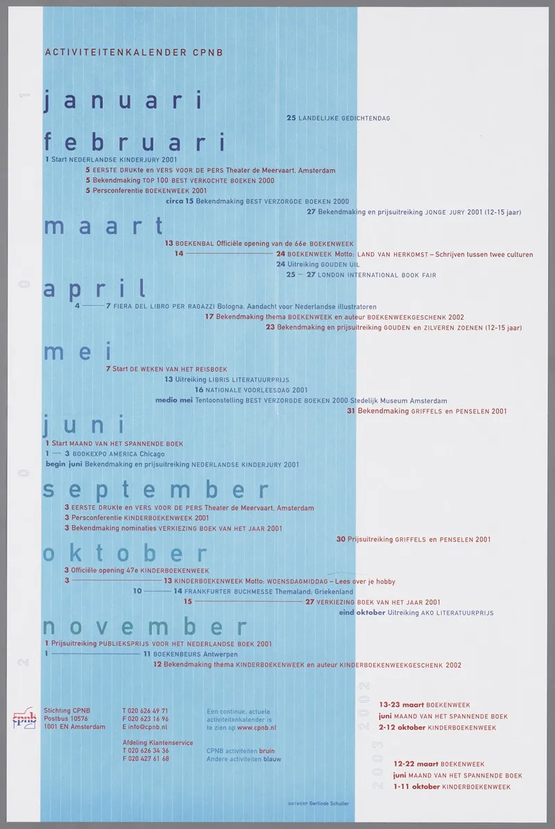 Aktiviteitenkalender Cpnb 2001 2003 Wall Art by Gerlinde Schuller - High-Resolution Digital Print