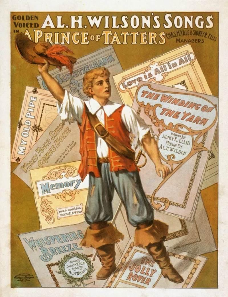 Al H Wilsons Songs In A Prince Of Tatters Wall Art by U.S. Lithograph Co. - High-Resolution Digital Print