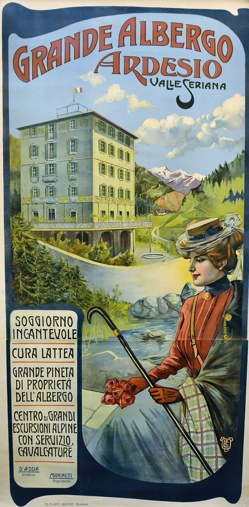Albergo Ardesio Wall Art by Leonida Edel - High-Resolution Digital Print