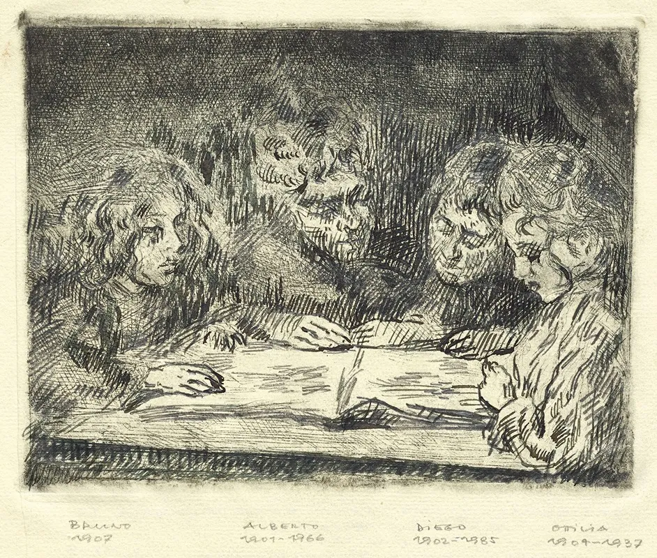 Alberto Diego Ottilia Und Bruno Beim Lesen