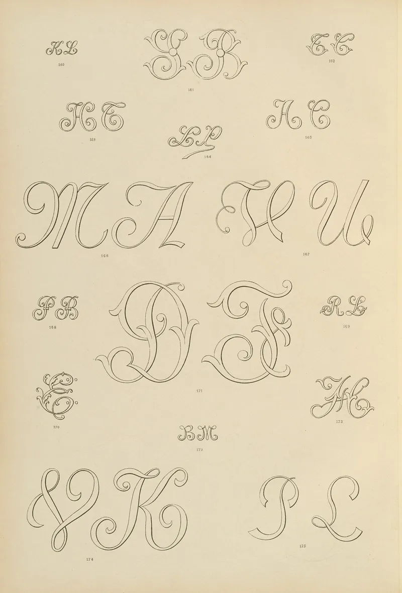 Album De Chiffres Monogrammes Couronnes De Noblesse Françaises Et Etrangeres Pl 012 Wall Art by Ch Crouvezier - High-Resolution Digital Print