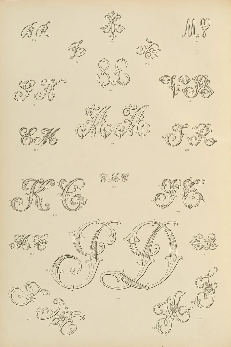 Album De Chiffres Monogrammes Couronnes De Noblesse Françaises Et Etrangeres Pl 014 Wall Art by Ch Crouvezier - High-Resolution Digital Print