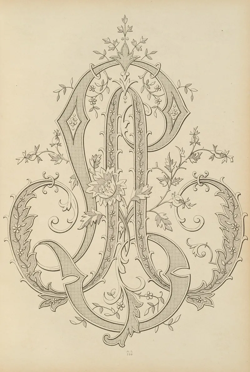 Album De Chiffres Monogrammes Couronnes De Noblesse Françaises Et Etrangeres Pl 033 Wall Art by Ch Crouvezier - High-Resolution Digital Print