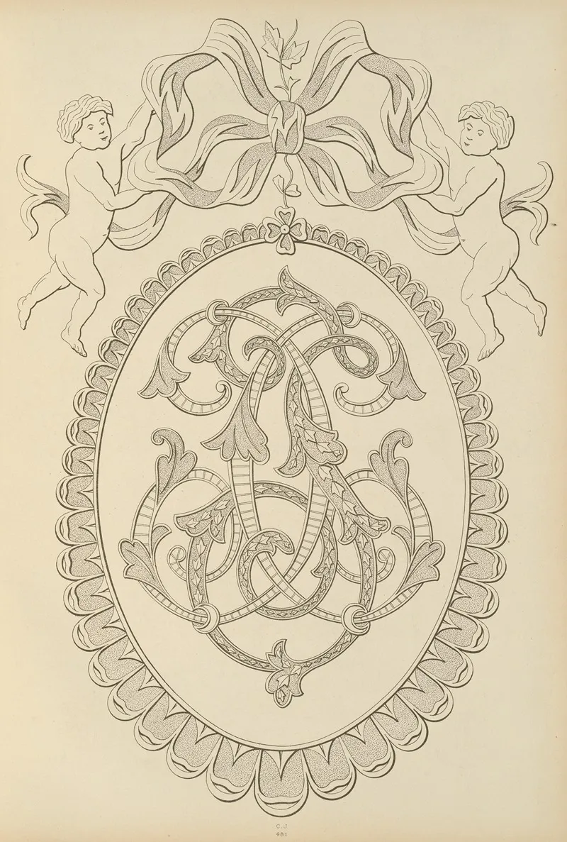 Album De Chiffres Monogrammes Couronnes De Noblesse Françaises Et Etrangeres Pl 045 Wall Art by Ch Crouvezier - High-Resolution Digital Print