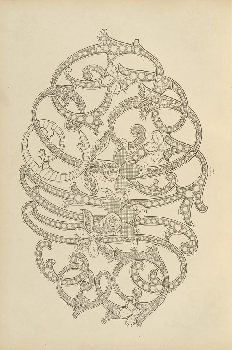 Album De Chiffres Monogrammes Couronnes De Noblesse Françaises Et Etrangeres Pl 064 Wall Art by Ch Crouvezier - High-Resolution Digital Print