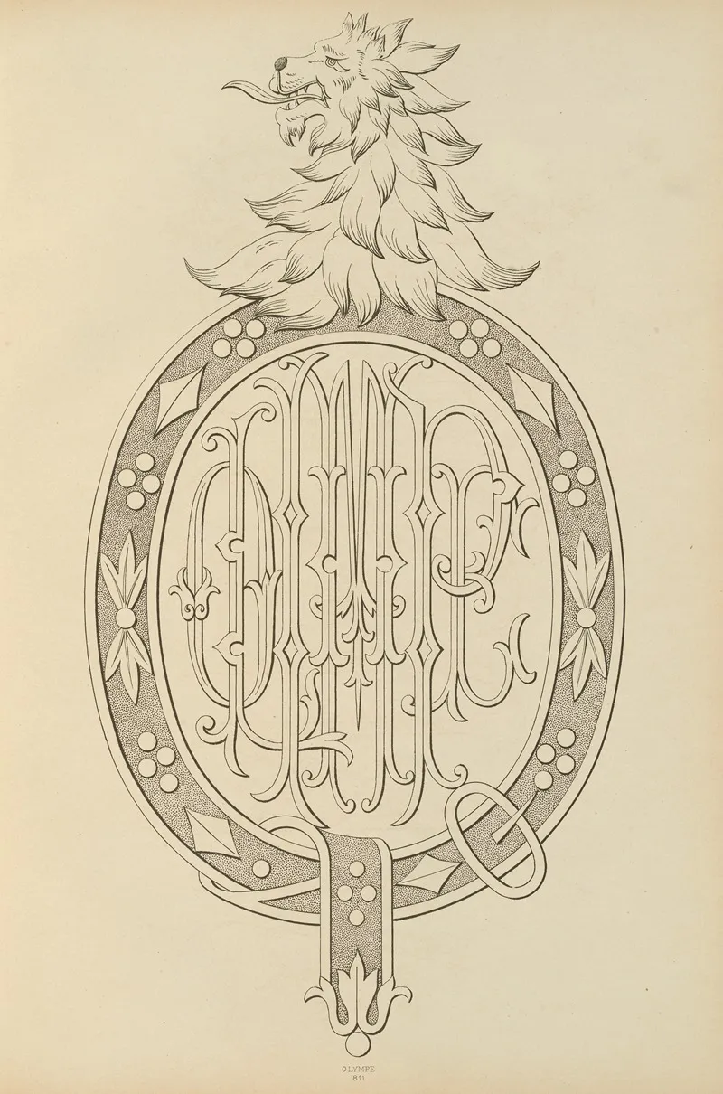 Album De Chiffres Monogrammes Couronnes De Noblesse Françaises Et Etrangeres Pl 077 Wall Art by Ch Crouvezier - High-Resolution Digital Print