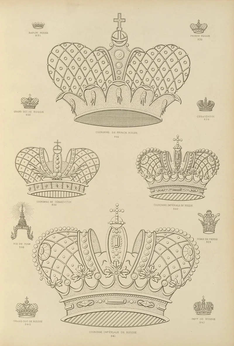 Album De Chiffres Monogrammes Couronnes De Noblesse Françaises Et Etrangeres Pl 085 Wall Art by Ch Crouvezier - High-Resolution Digital Print
