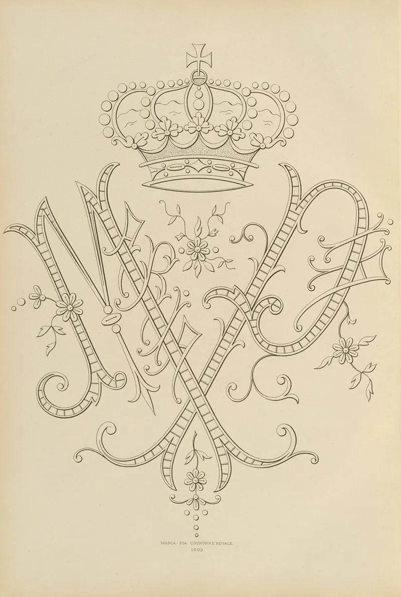 Album De Chiffres Monogrammes Couronnes De Noblesse Françaises Et Etrangeres Pl 094 Wall Art by Ch Crouvezier - High-Resolution Digital Print