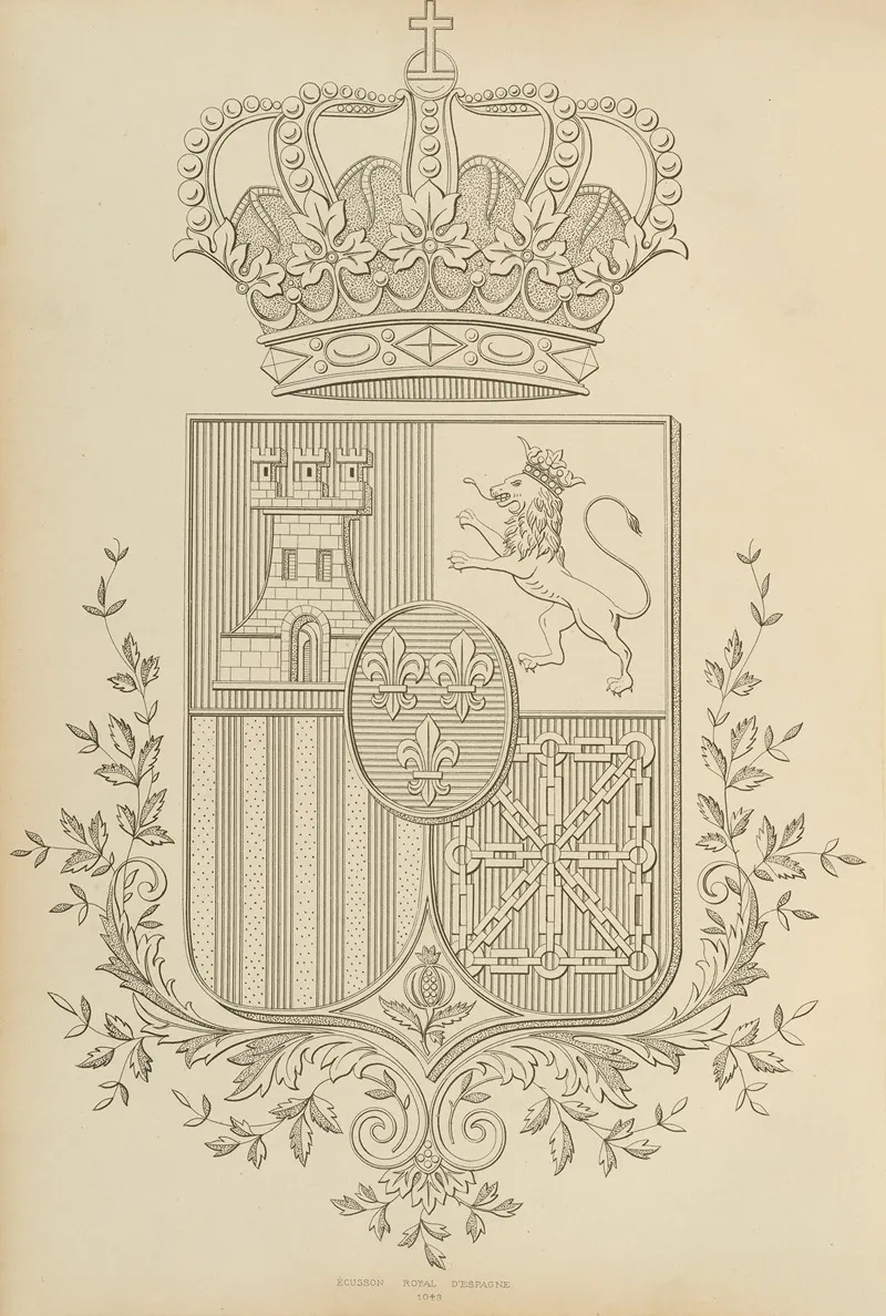Album De Chiffres Monogrammes Couronnes De Noblesse Françaises Et Etrangeres Pl 100 Wall Art by Ch Crouvezier - High-Resolution Digital Print