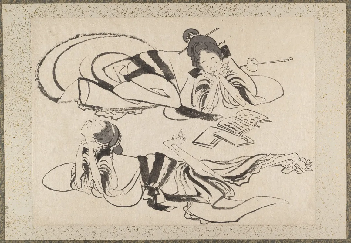 Album Of Sketches By Katsushika Hokusai And His Disciples Pl 25 Wall Art by Katsushika Hokusai - High-Resolution Digital Print