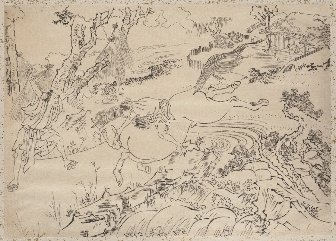 Album Of Sketches By Katsushika Hokusai And His Disciples Pl 58 Wall Art by Katsushika Hokusai - High-Resolution Digital Print