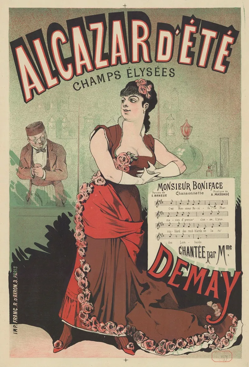 Alcazar Dete Monsieur Boniface Chansonette Wall Art by Imp. Franc - High-Resolution Digital Print